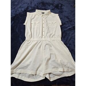 ShineStar white thin shorts romper cream womens size xl summer jumpsuit